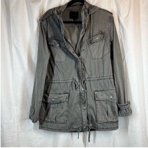 Talula 100% Cotton utility cargo military hooded jacket